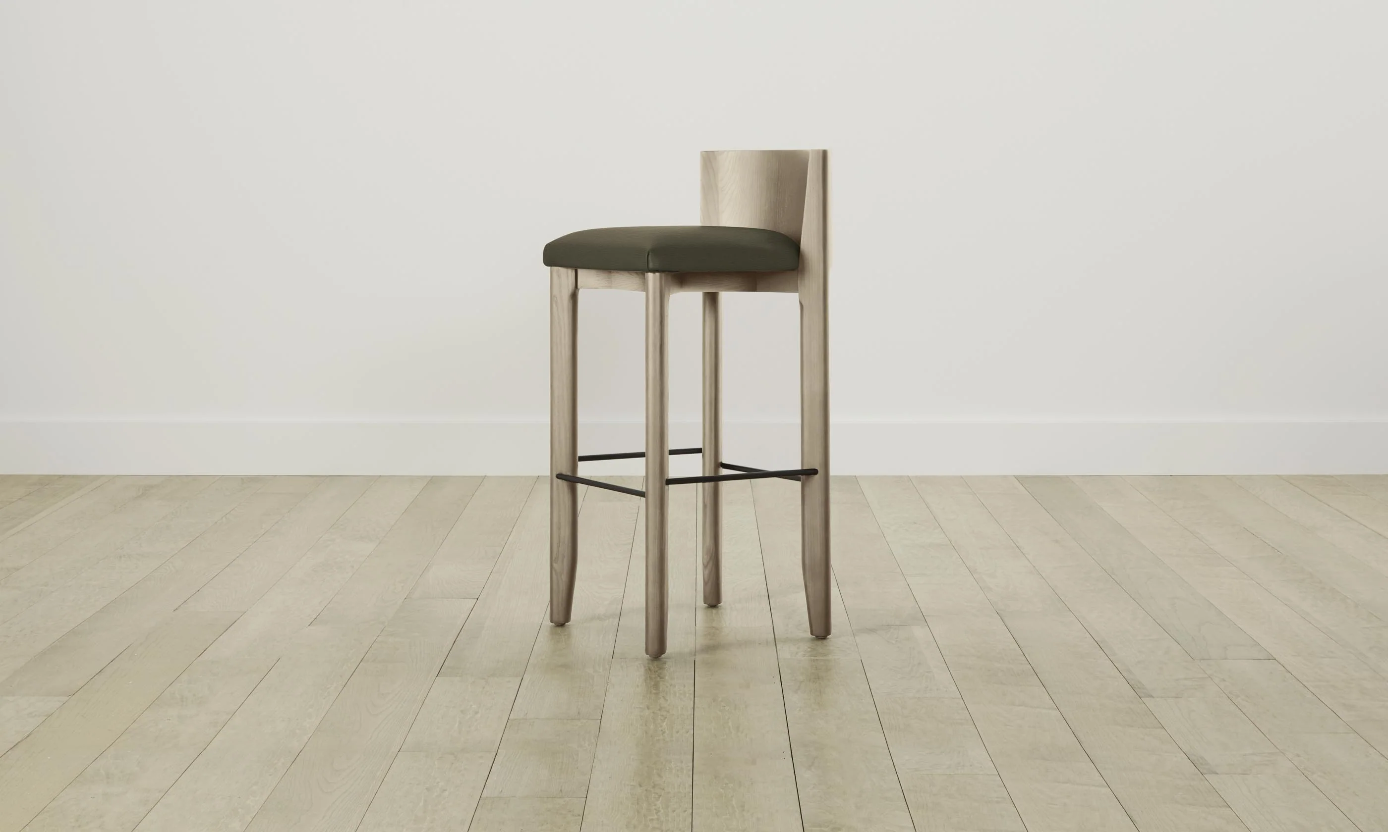 The Delancey Bar & Counter Stool - Pebbled Leather Truffle - Image 5