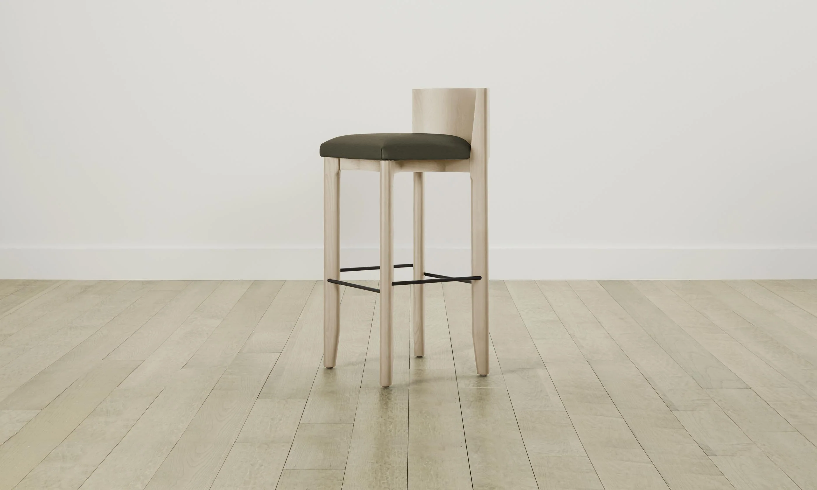 The Delancey Bar & Counter Stool - Pebbled Leather Truffle - Image 6