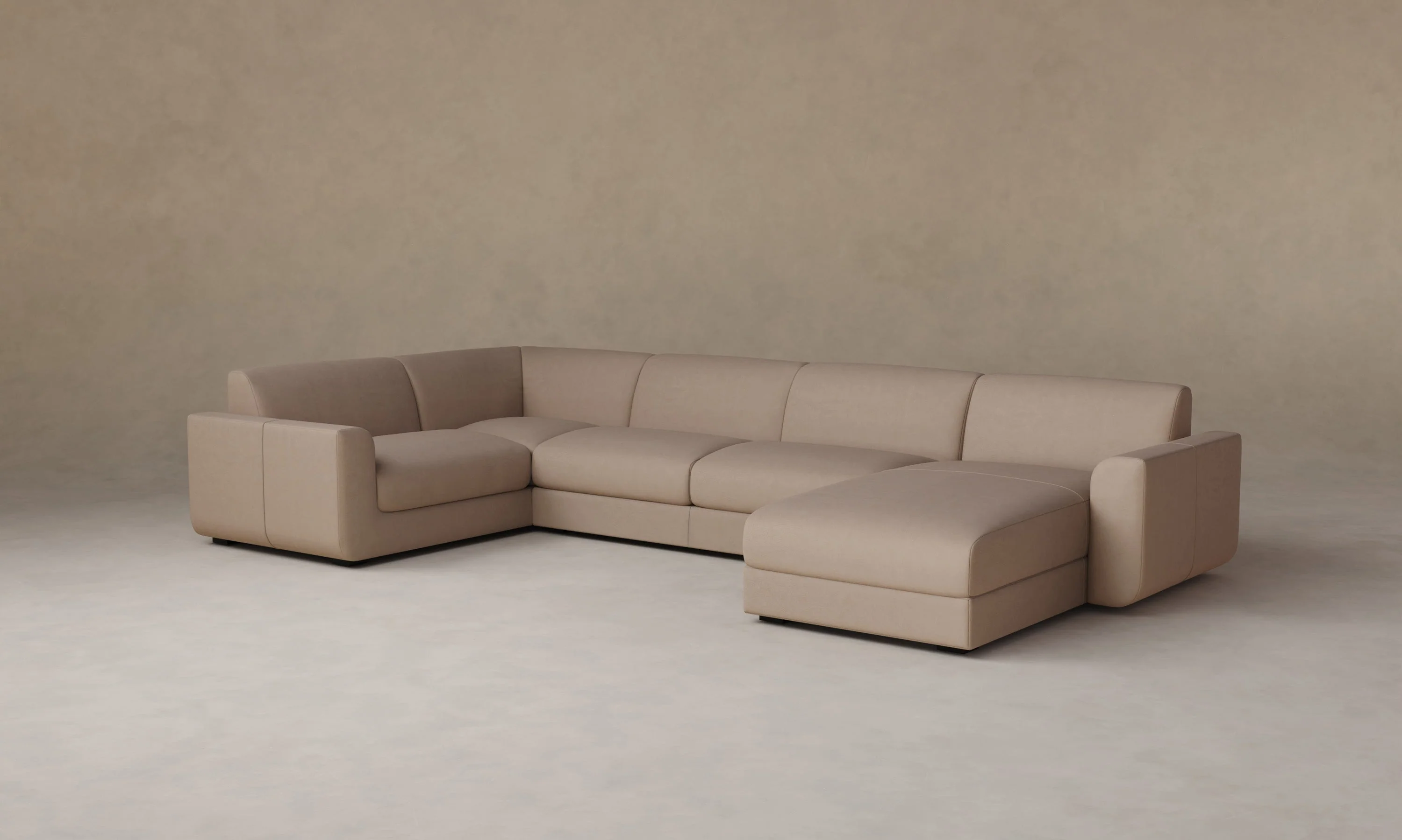 The Marcello Sectional - Nubuck Leather Fawn - Image 4
