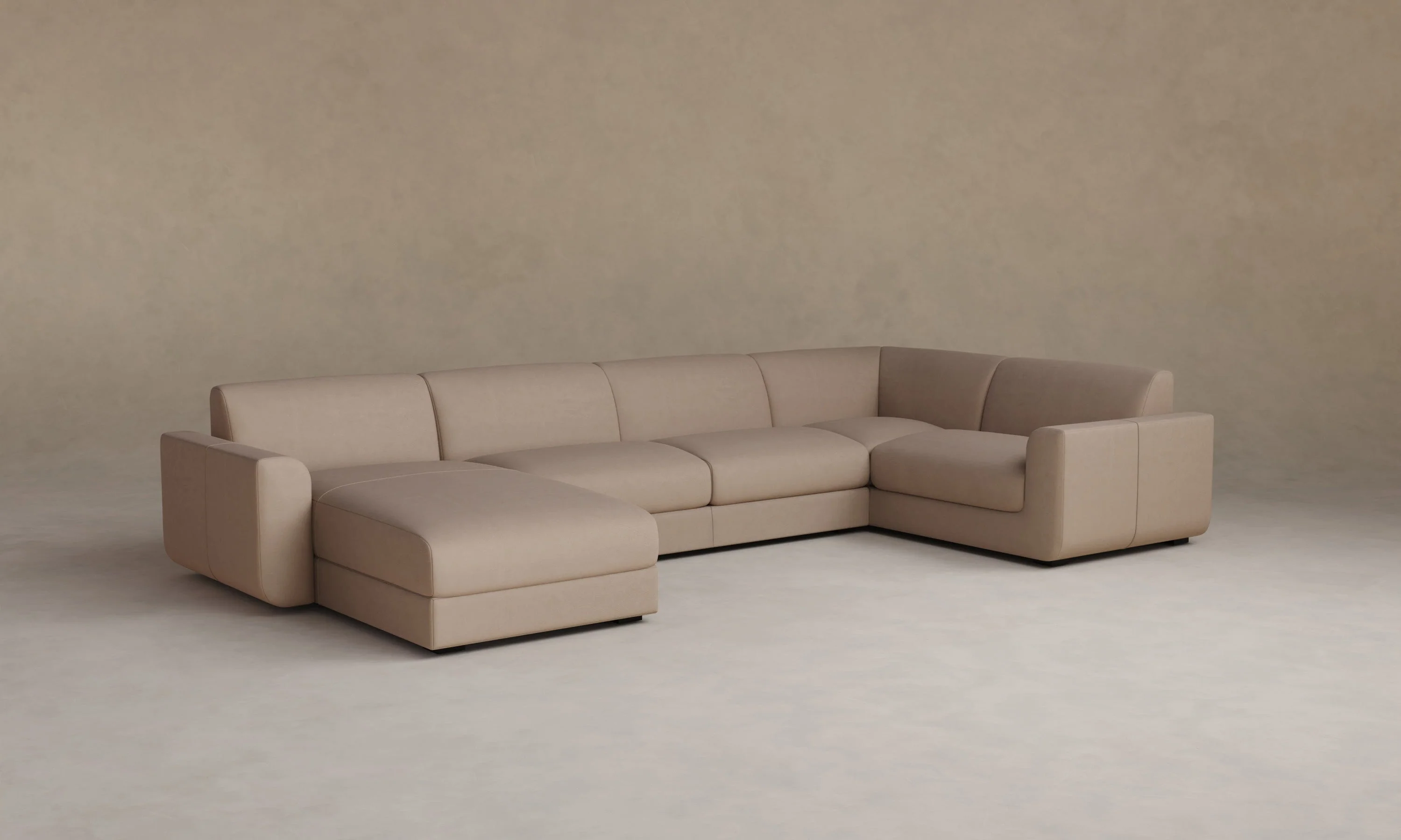 The Marcello Sectional - Nubuck Leather Fawn - Image 5
