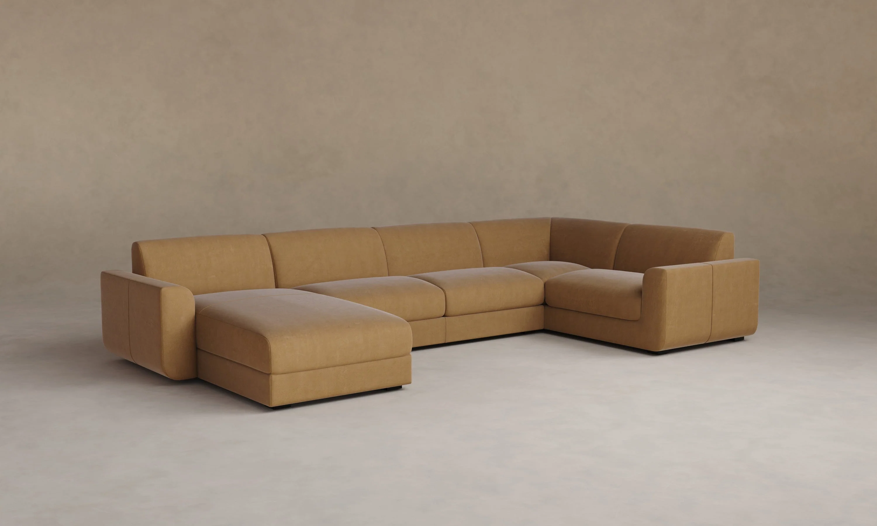 The Marcello Sectional - Nubuck Leather Rye - Image 5