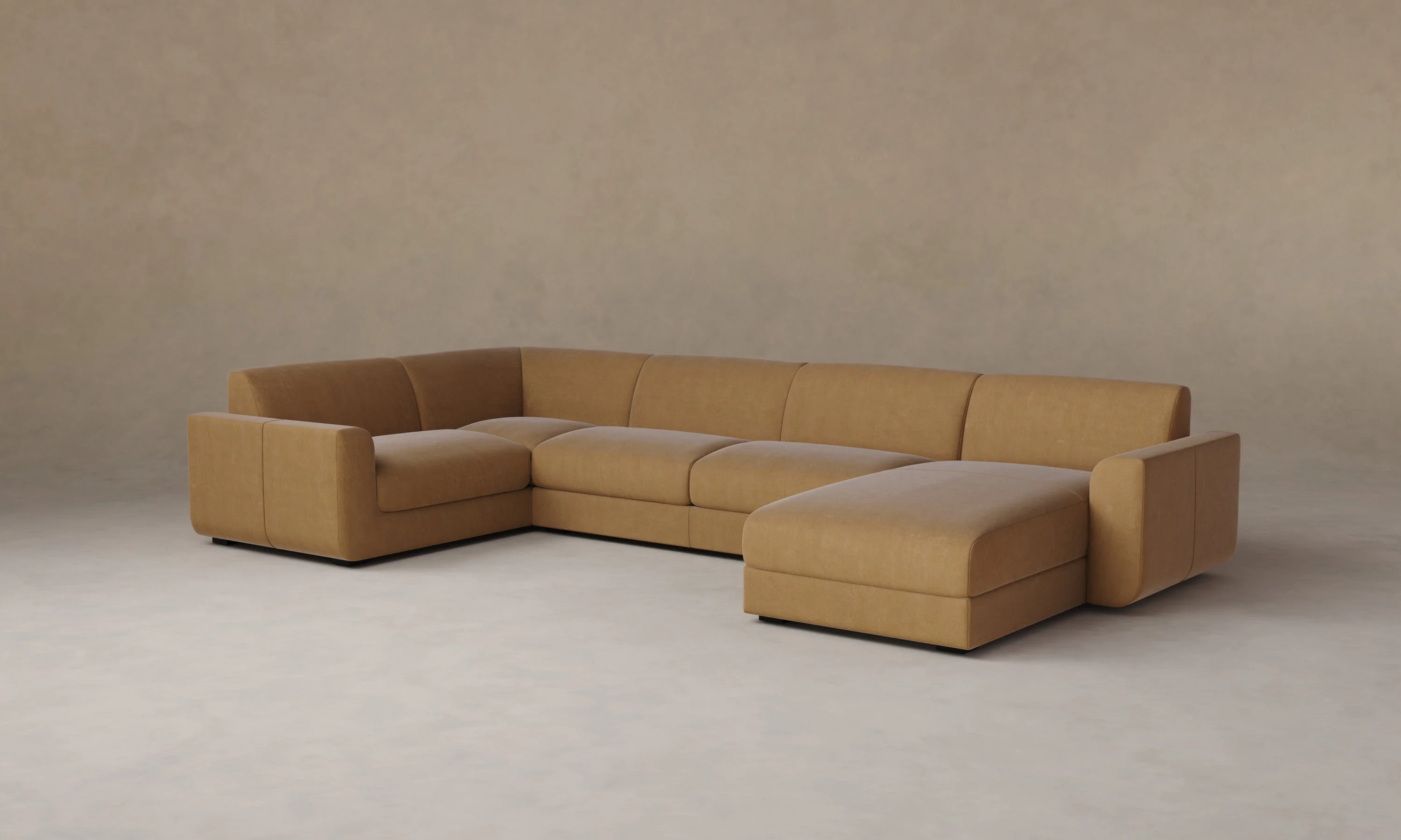 The Marcello Sectional - Nubuck Leather Rye - Image 6