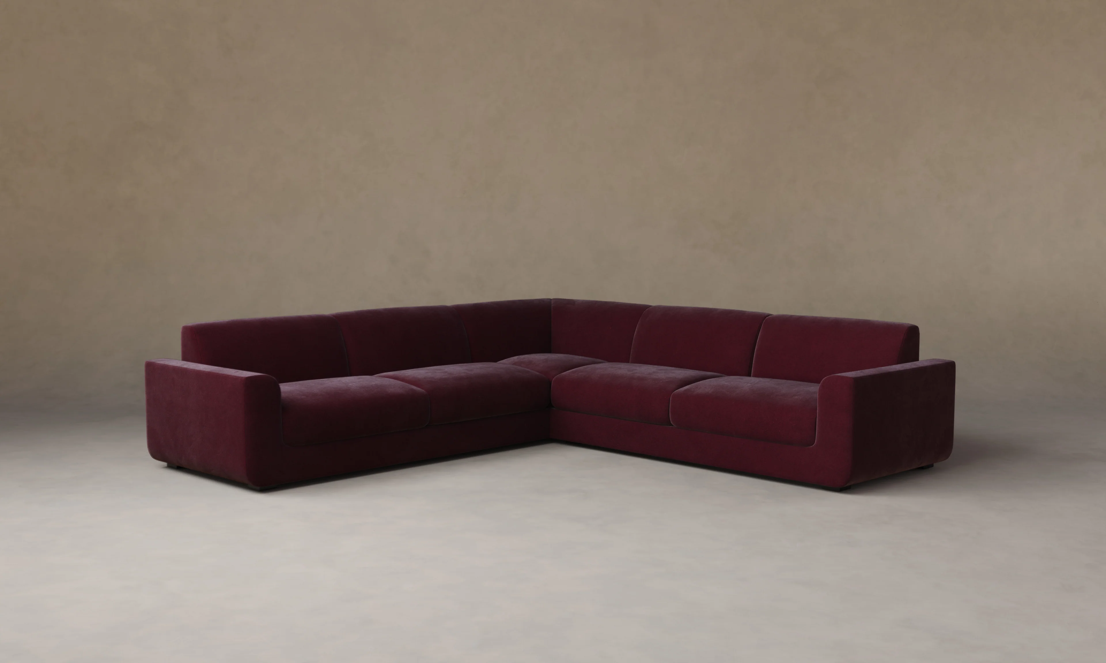 The Marcello Sectional - Performance Velvet Merlot - Image 3