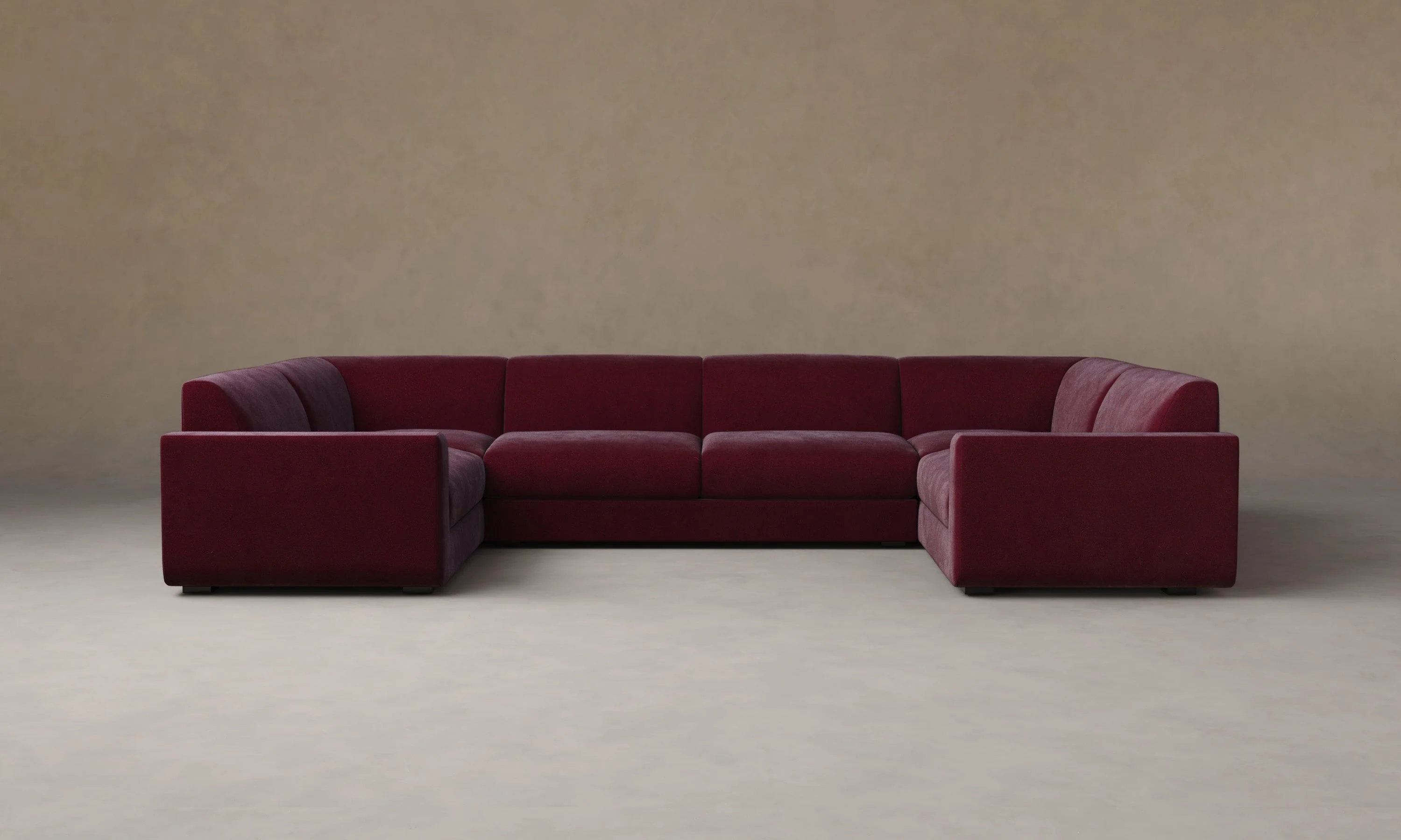 The Marcello Sectional - Performance Velvet Merlot - Image 6