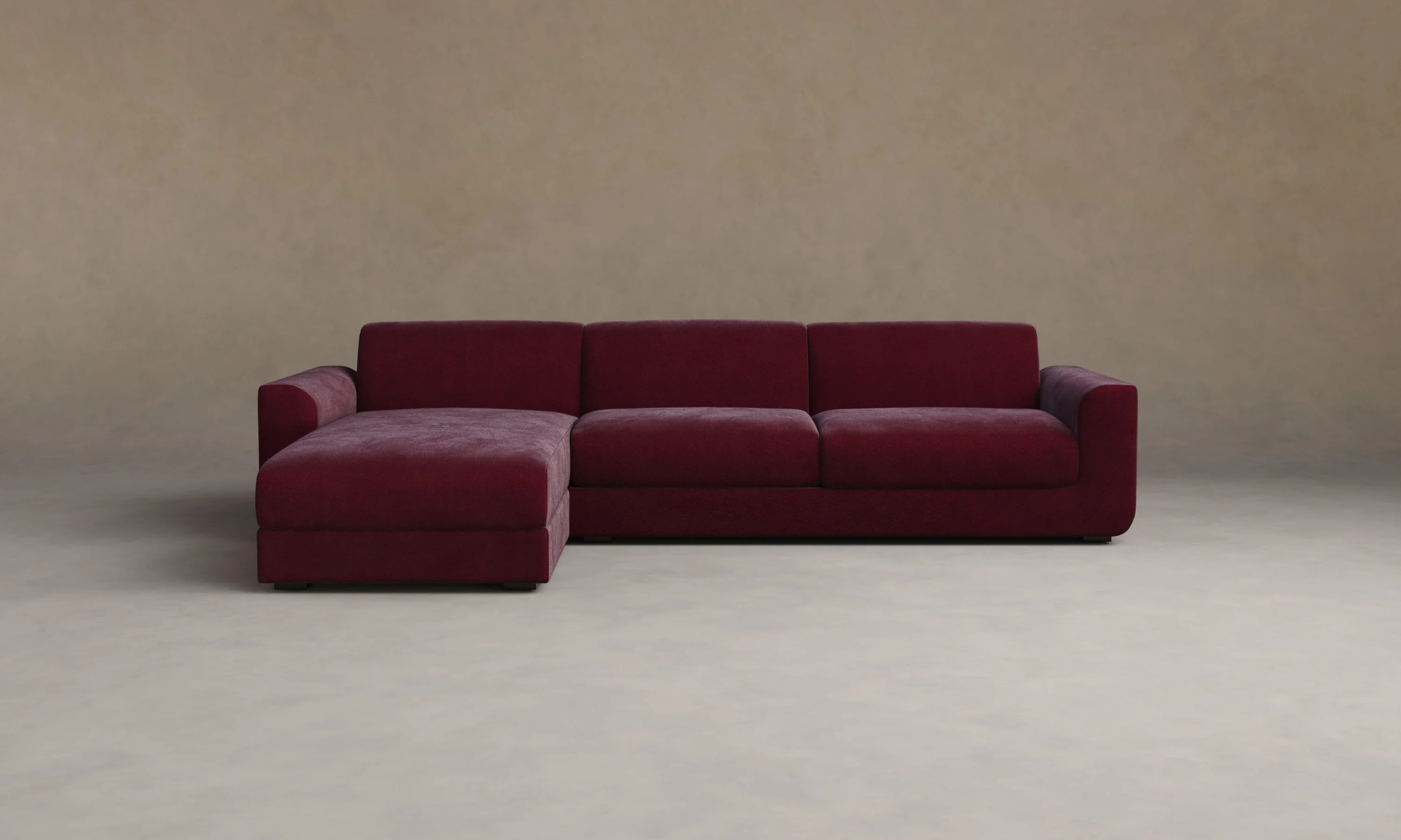The Marcello Sectional - Performance Velvet Merlot - Image 9