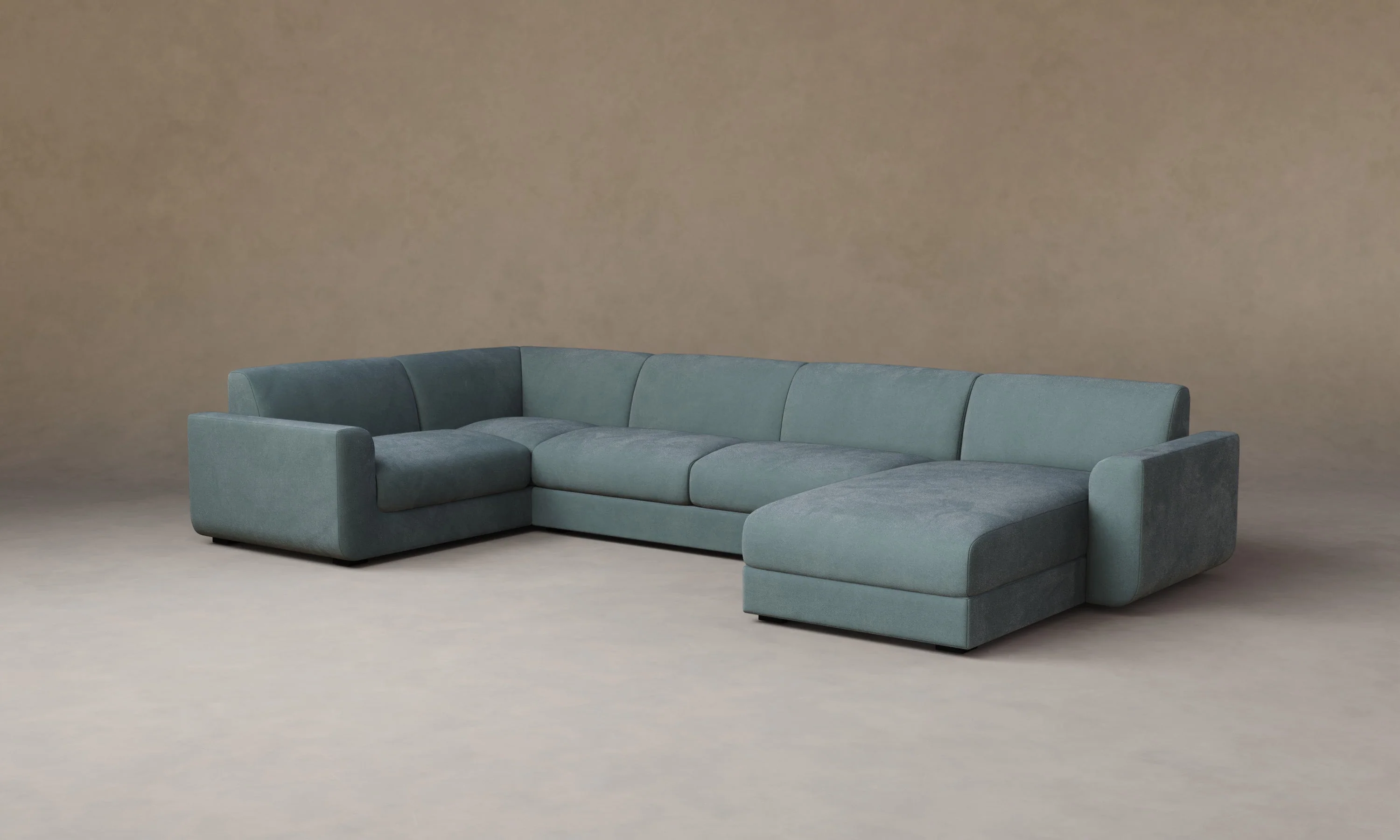 The Marcello Sectional - Performance Velvet Sky - Image 4