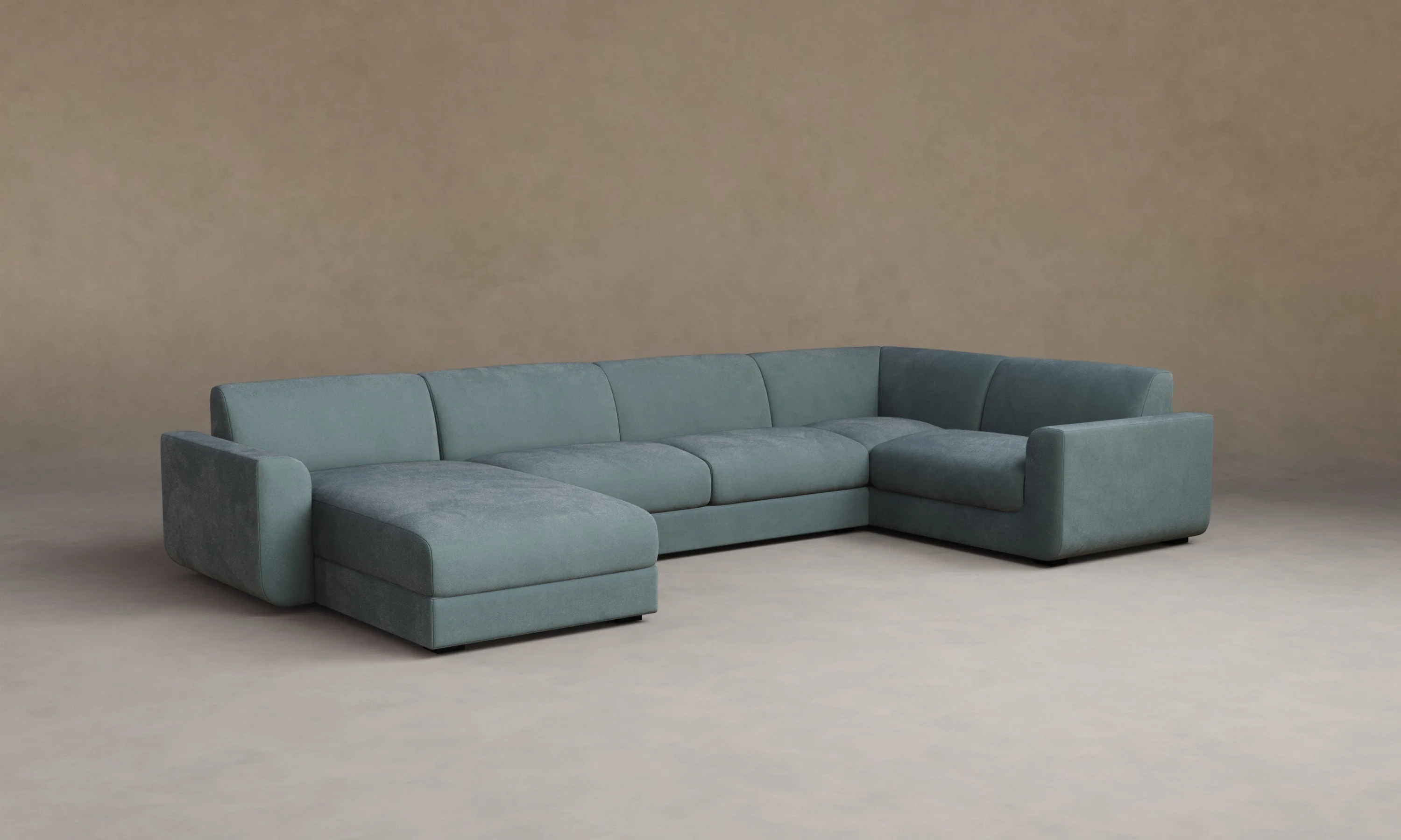 The Marcello Sectional - Performance Velvet Sky - Image 5