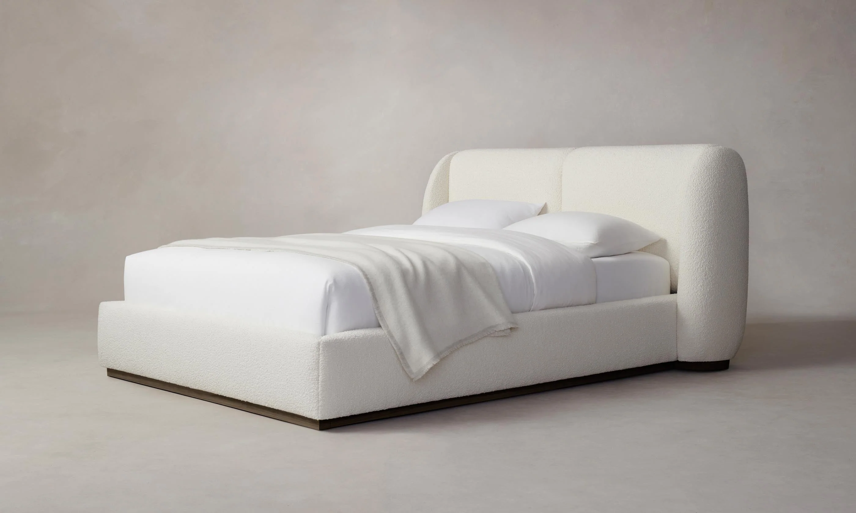 The Smith Bed - Italian Bouclé White - Image 4
