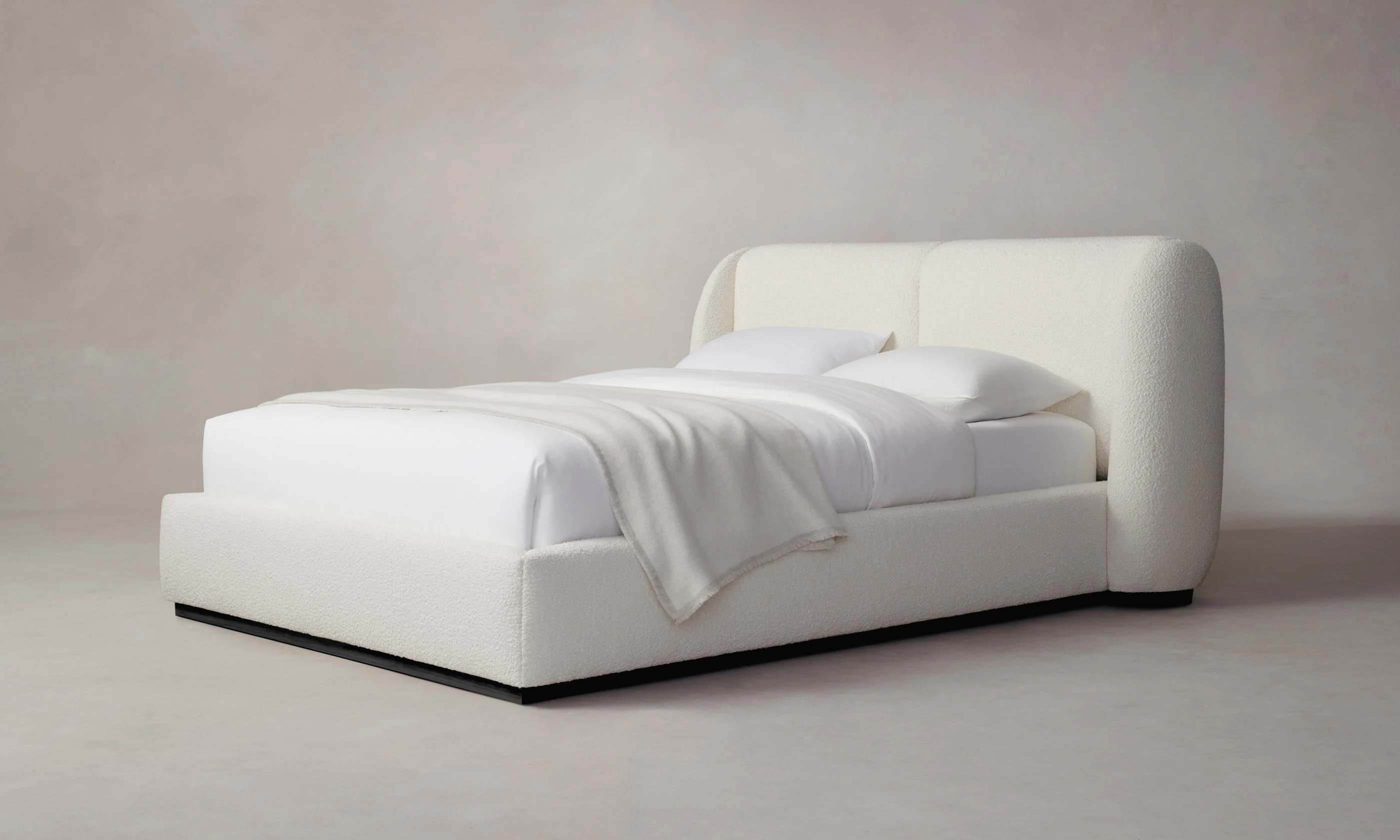 The Smith Bed - Italian Bouclé White - Image 5