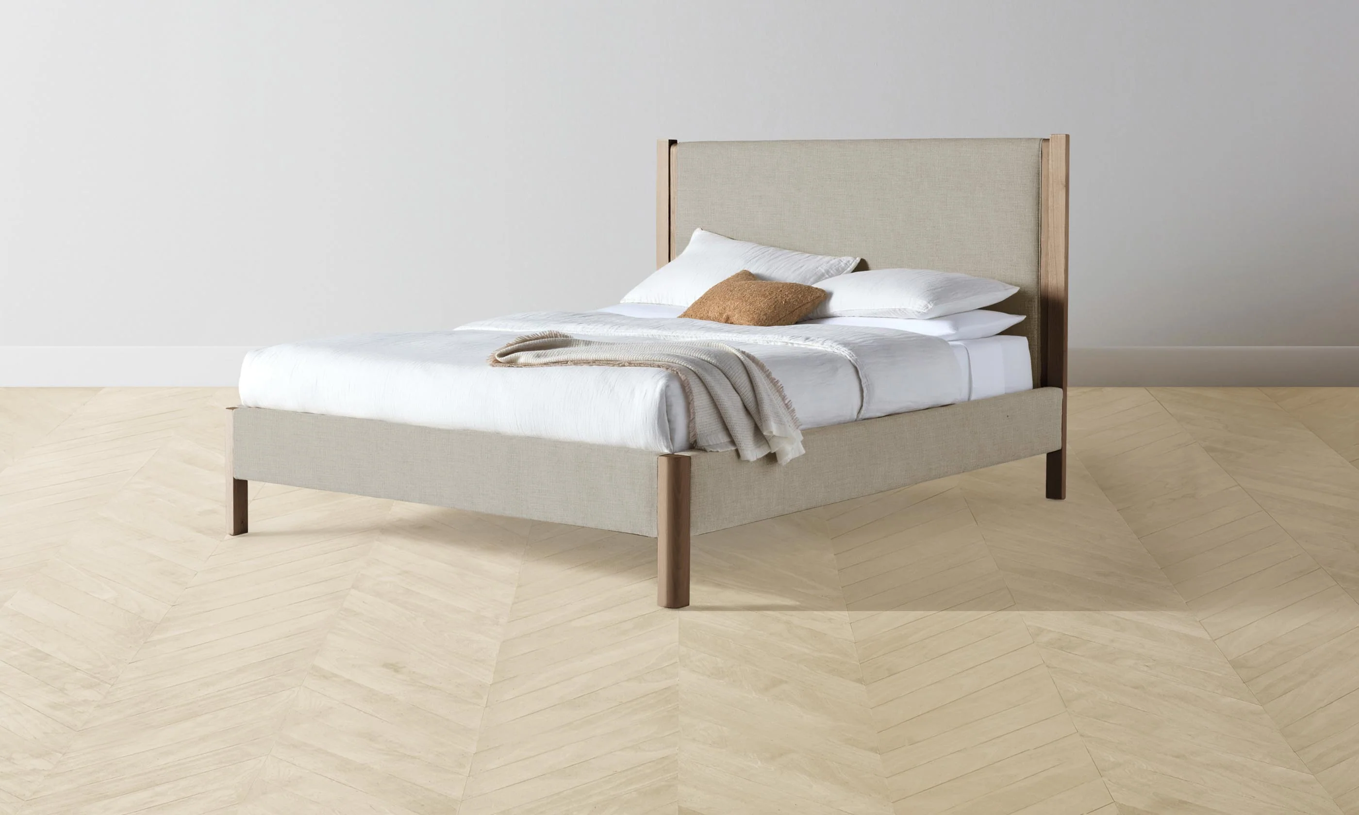 The Thompson Bed - Performance Linen Weave Beige - Image 3
