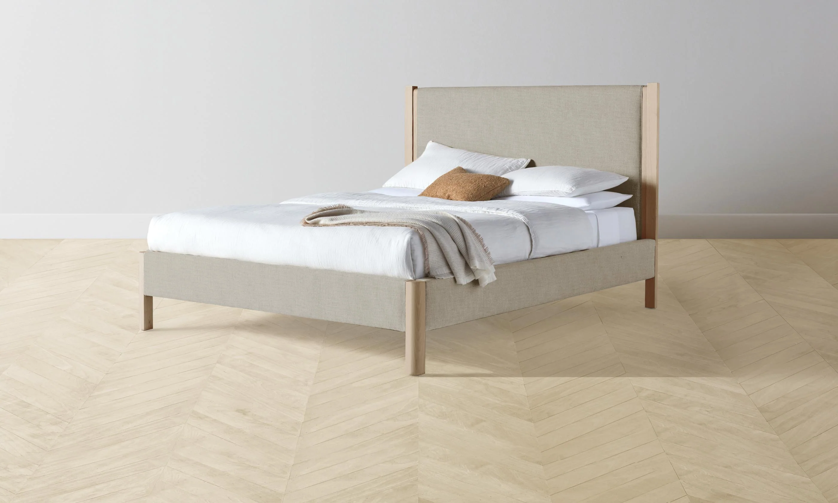 The Thompson Bed - Performance Linen Weave Beige - Image 7